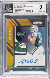 SAM DARNOLD 2018 Prizm Rookie Gold Autograph Logo Patch #/10 BGS 9/10 AUTO